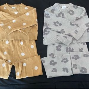 Kids Matching Set - Polka Dot and Floral Sweaters